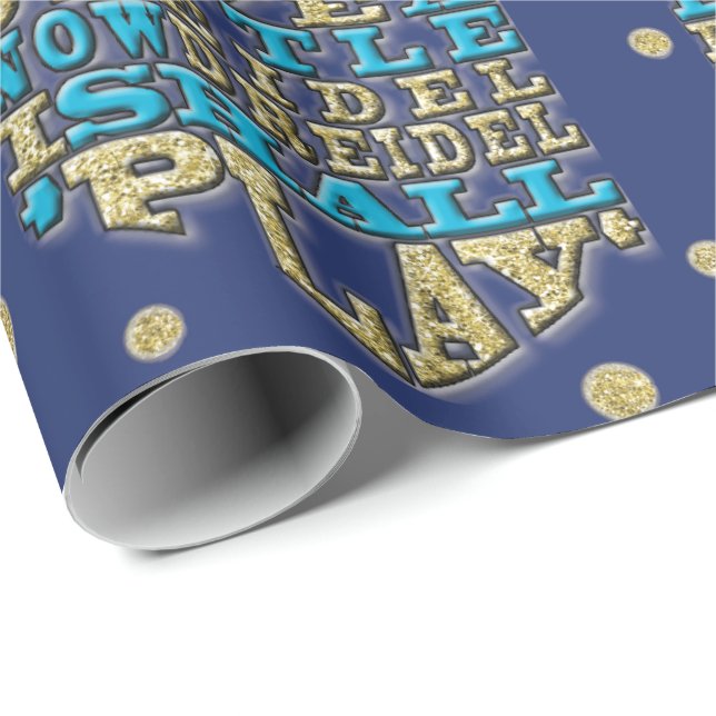 Hanukkah Wrapping Paper "I Have a Little Dreidel" (Roll Corner)