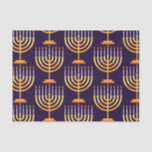 Hanukkah wrapping paper menorah happy holiday<br><div class="desc">Jewish Hanukkah holiday wrapping paper with menorah and candles on blue background.</div>