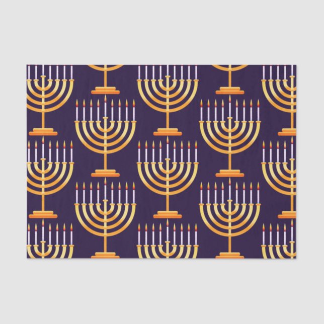 Hanukkah wrapping paper menorah happy holiday (Front)