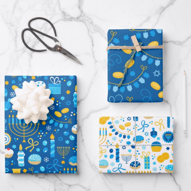 Hanukkah  wrapping paper sheet (Front)