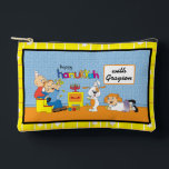 Hanukkah Zeevie at Play Dreidel Accessory Pouc Pouch<br><div class="desc">Hanukkah with Zeevie at Play, Dreidel Game Pouch. All design elements can be edited. Change editable text using your favourite font style, colour, and size. Fill your pouch with dreidels, and playing treats. Game on!!! Happy Hanukkah! Bag Type: Print Cut Sew Small Accessory Pouch Our pouches come in two sizes...</div>