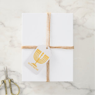 Hanukkiah Happy Hanukkah Jewish Holiday Menorah  Gift Tags