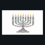 Hanukkiah made with Gemstones Sticker<br><div class="desc">Hanukkiah made with Gemstones in all colours and shapes.</div>