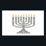Hanukkiah made with Gemstones Sticker<br><div class="desc">Hanukkiah made with Gemstones in all colours and shapes.</div>