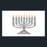 Hanukkiah made with Gemstones Sticker<br><div class="desc">Hanukkiah made with Gemstones in all colours and shapes.</div>