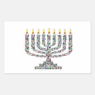 Hanukkiah made with Gemstones Sticker