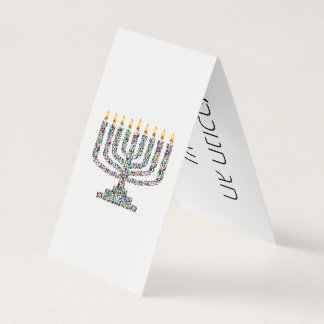 Hanukkiah with Gemstones longish Hanukkah Card