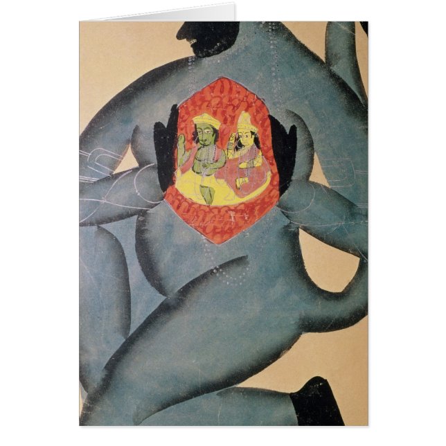 Hanuman indiquant Rama et Sita