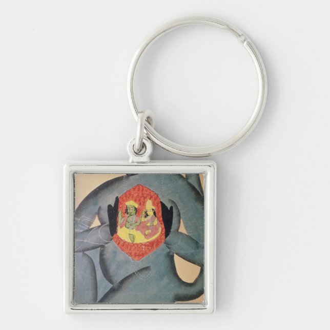 Hanuman revealing Rama and Sita Keychain (Front)