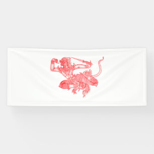 Hanuman Vintage Book Illustration Banner