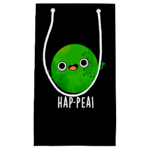 Hap-pea Funny Happy Pea Pun Dark BG Small Gift Bag