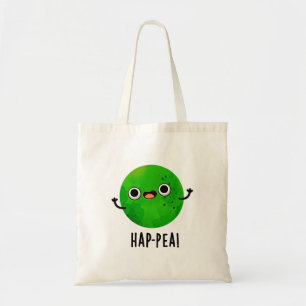 Hap-pea Funny Happy Pea Pun Tote Bag