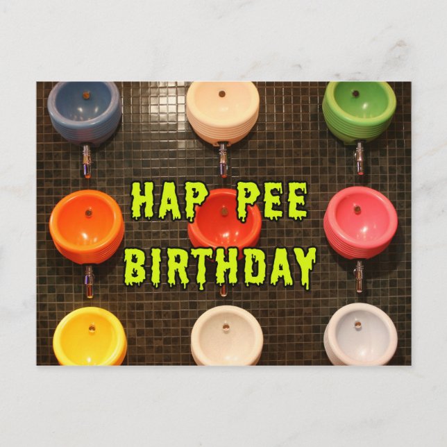 Hap Pee Birthday Postcard (Front)