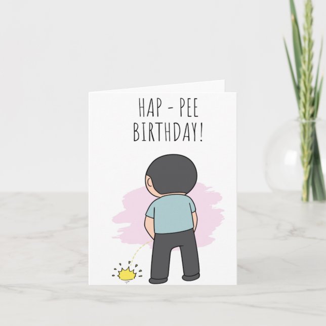 Hap-Pee Funny Birthday Card (Front)