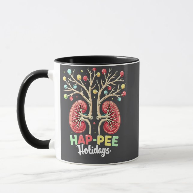 Hap-Pee Holidays Dialysis Kidney Awareness Xmas Mug (Left)