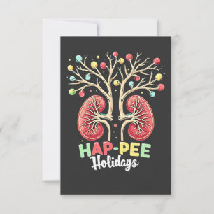 Hap-Pee Holidays Dialysis Kidney Awareness Xmas Thank You Card