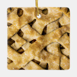 Hap-pie Christmas   Funny Apple Pie Pun Ceramic Ornament