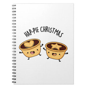 Hap-Pie Christmas Funny Christmas Pie Pun Notebook