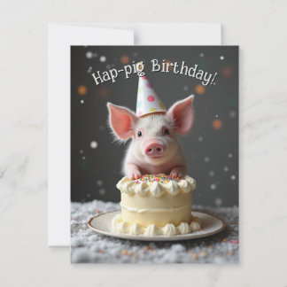 Hap pig Birthday Invitation