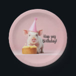 Hap-pig Birthday! Paper Plate<br><div class="desc">Celebrate your favourite people!  This stunning product will let them know how much they are appreciated on their special day!
Zazzle makes it fast and easy to customize designs to make them your own!</div>