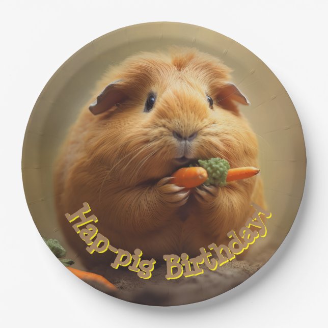 Hap-pig Birthday! Paper Plate (Front)
