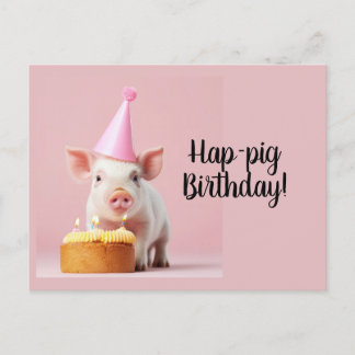 Hap-pig Birthday! Postcard