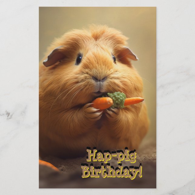 Hap-pig Birthday! Stationery (Front)
