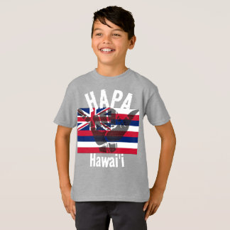 HAPA HAWAII HI Flag TRIBAL SHAKA BG Wht T-Shirt