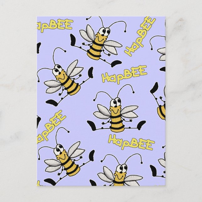 HapBEE Bee Collage Birthday Postcard (Front)