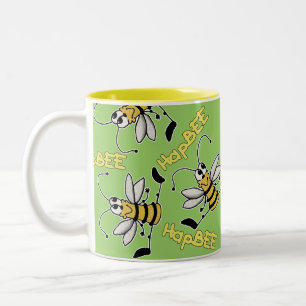 HapBEE Bee Collage Birthday Two-Tone Coffee Mug