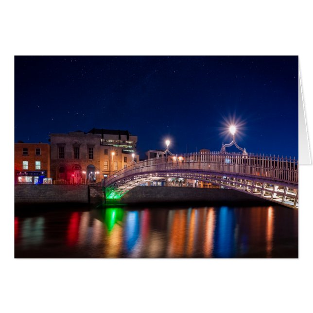Ha'Penny Bridge Under The Night Sky À Dublin (Devant horizontal)