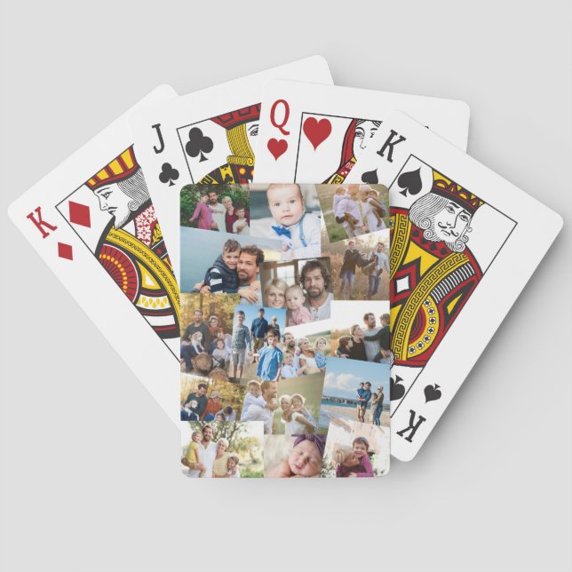 Haphazardly Overlapping Photos Collage Template Playing Cards (Back)