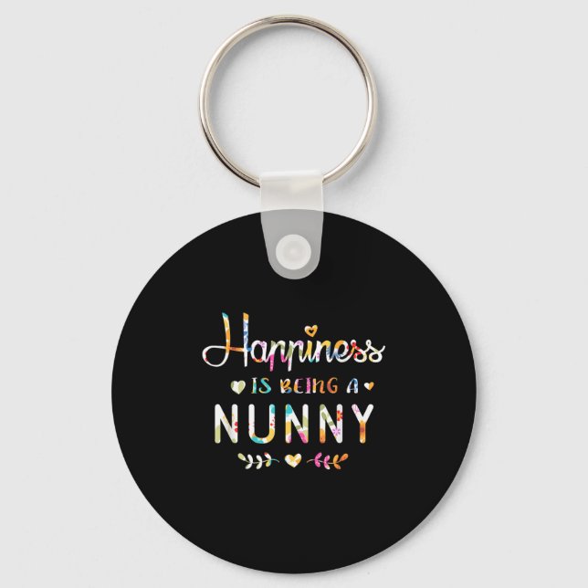 Hapness Is Being A Nunny Cute Grandma Christmas Gi Keychain (Front)
