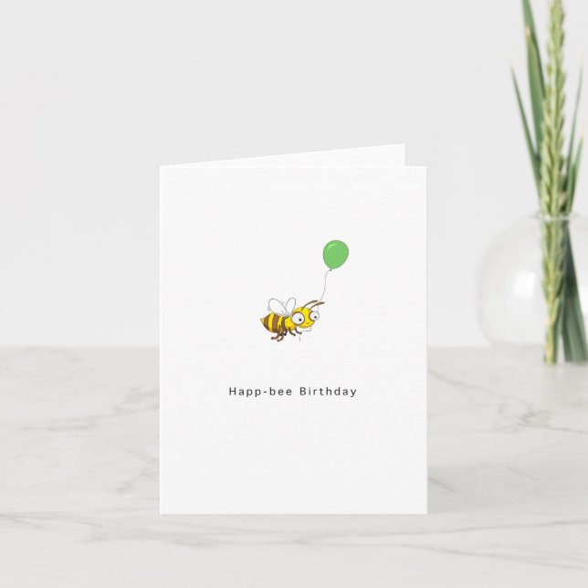 Happ-bee Birthday. Birthday Card (Front)