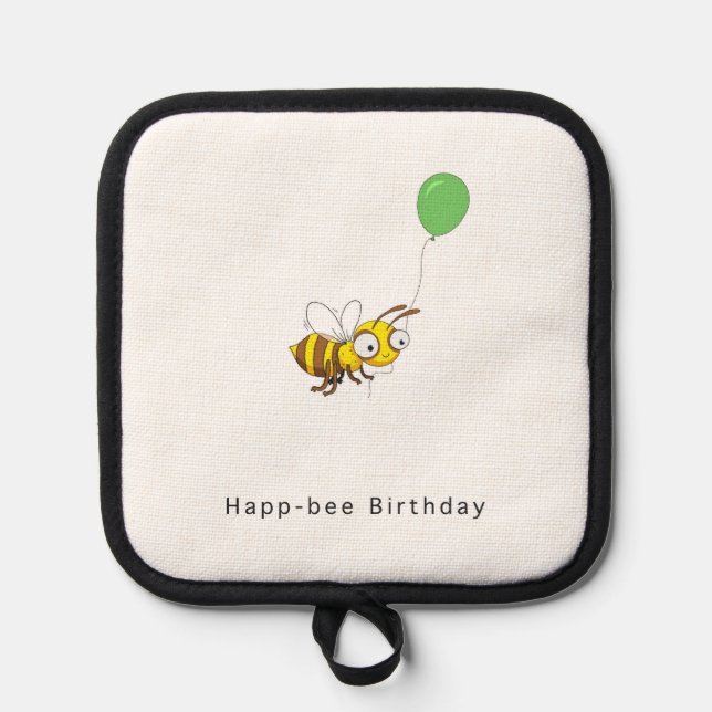 Happ-bee Birthday. Birthday gift Pot Holder (Front)
