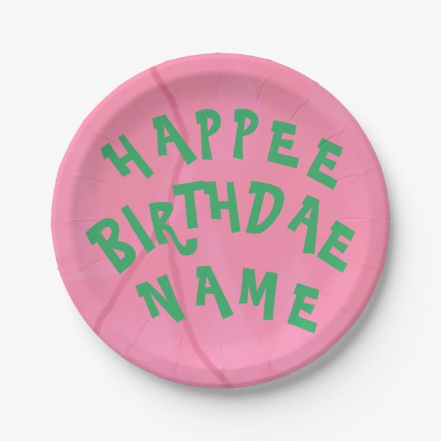 Happee Birthdae Personalized Name Plate (Front)