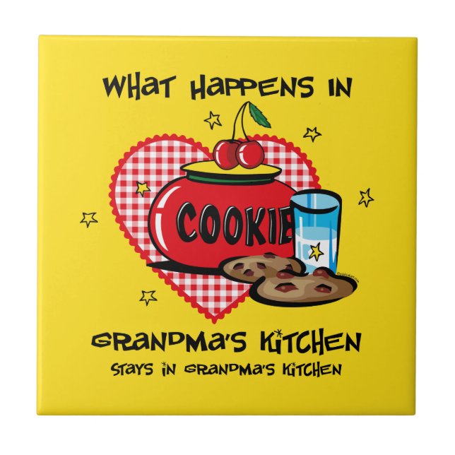 Happens In Grandma's Kitchen Tile Trivet (Front)