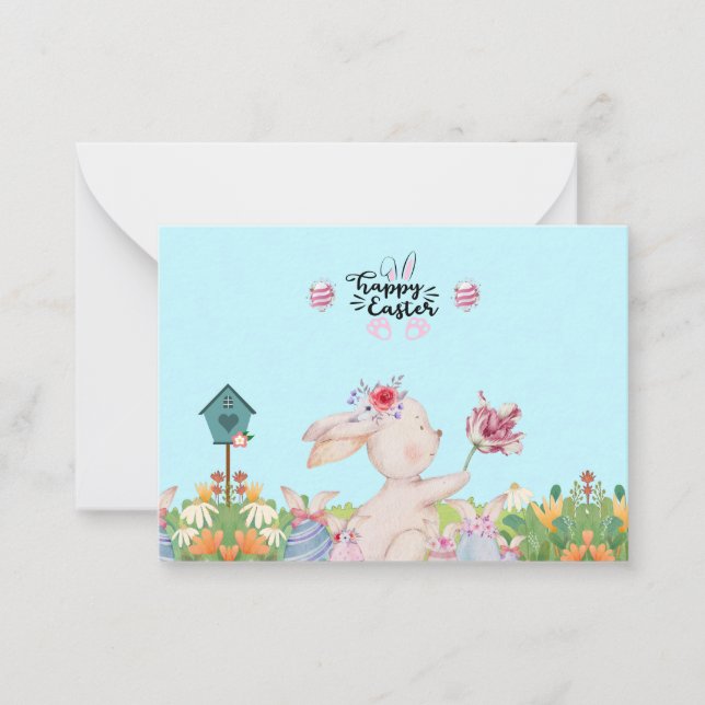 Happer Easter Bunny's Sunny day Holiday Card (Front)