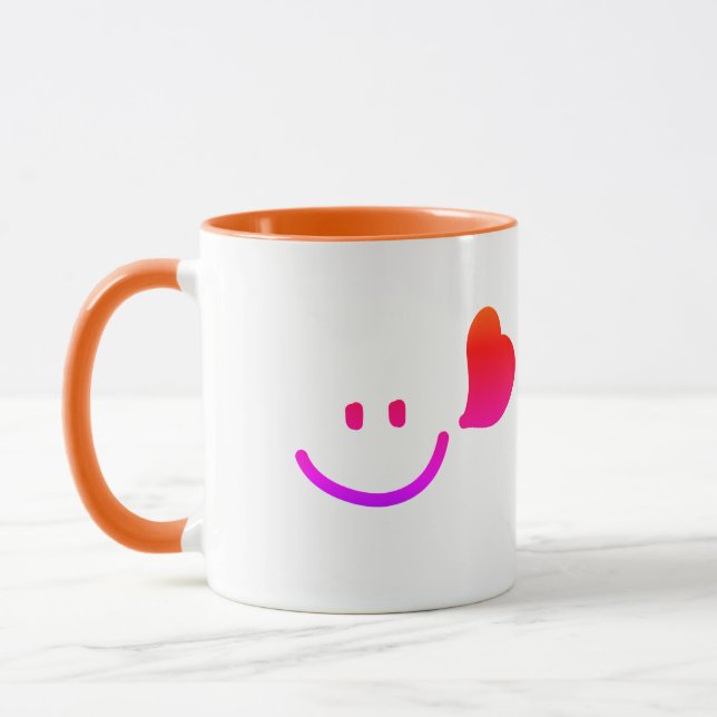 HappeSmiley Face with Heart – Minimalist Happy Vib Mug (Left)