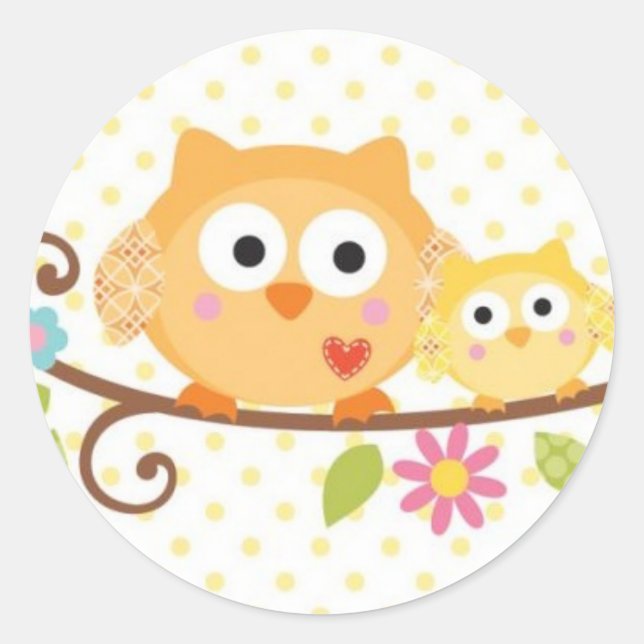 HAPPI TREE OWL BABY SHOWER STICKER (Front)