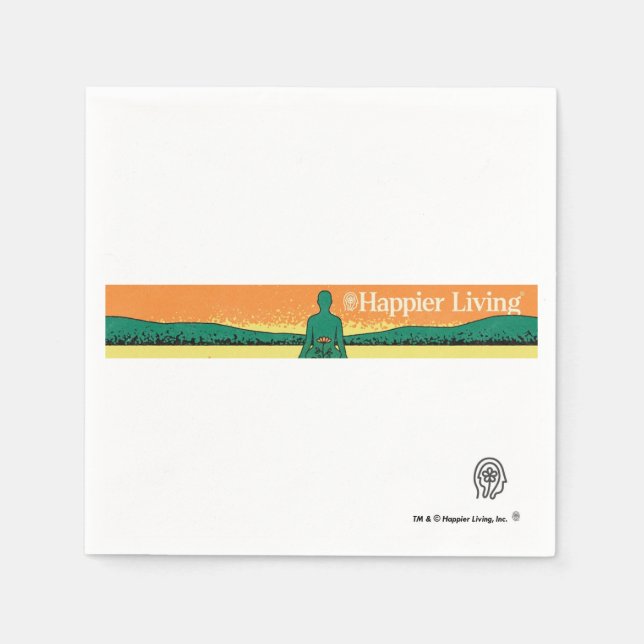 Happier Living Logo Paper Napkins (Front)