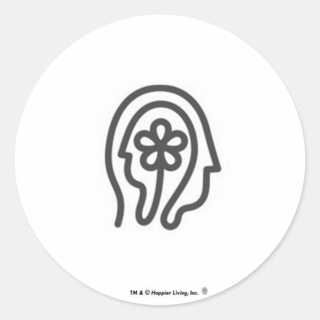 Happier Living Logo Sticker Round (Front)