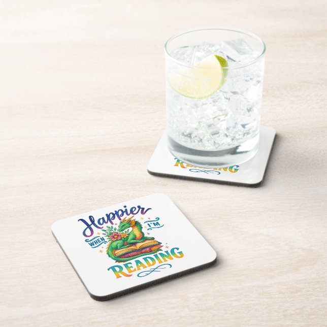 Happier When I'm Reading  Coaster (Right Side)