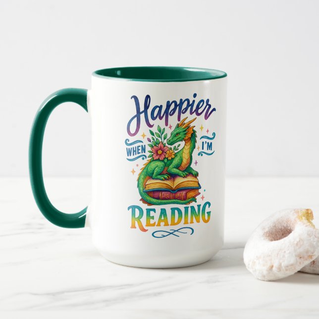 Happier When I'm Reading  Mug (With Donut)