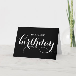 Happiest Birthday Whimsical Calligraphy Card