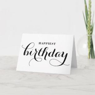 Happiest Birthday Whimsical Calligraphy Card