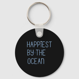 Happiest by the ocean beach love vacation summer keychain