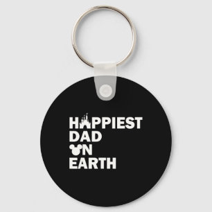 Happiest Dad On Earth Funny Papa Daddy Happy Fathe Keychain