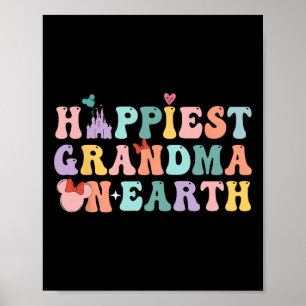 Happiest Grandma On Earth Groovy Mom Mother's Day Poster