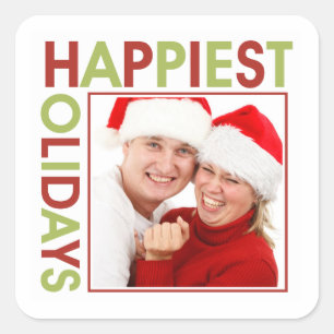 Happiest Holidays family photo christmas gift tag